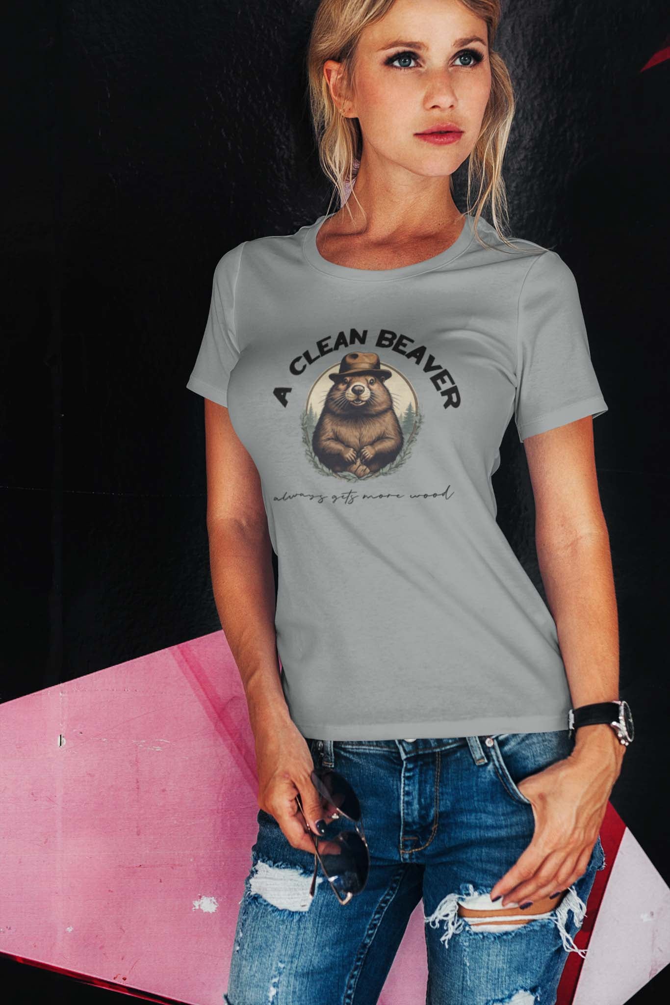 A CLEAN BEAVER ALWAYS GETS MORE WOOD - inappropriate statement shirt - unisex