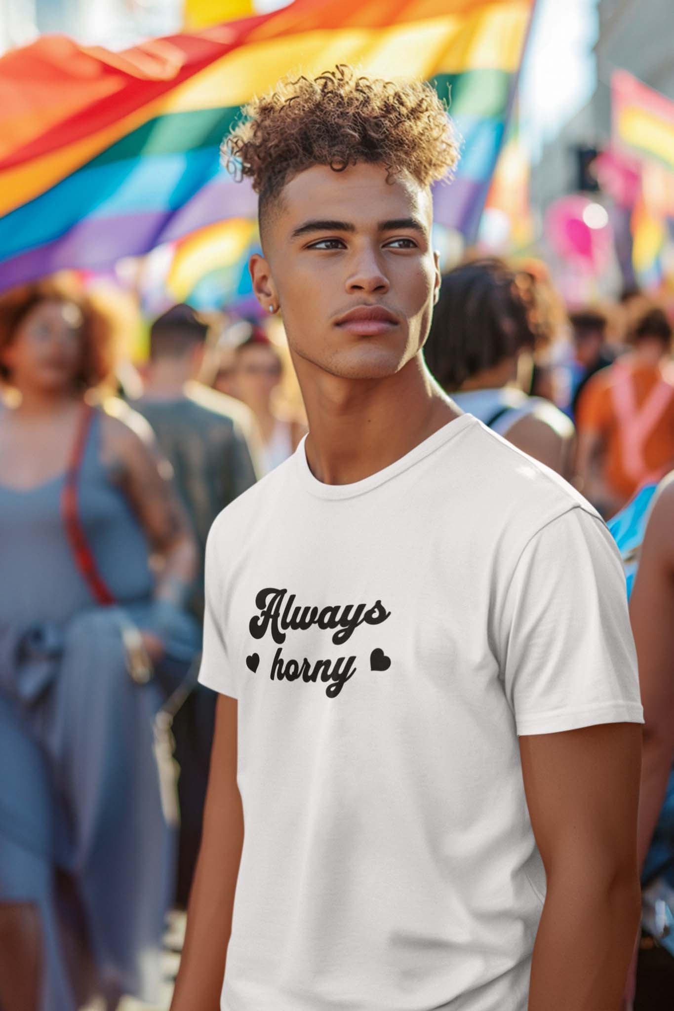 ALWAYS HORNY - inappropriate statement shirt - unisex