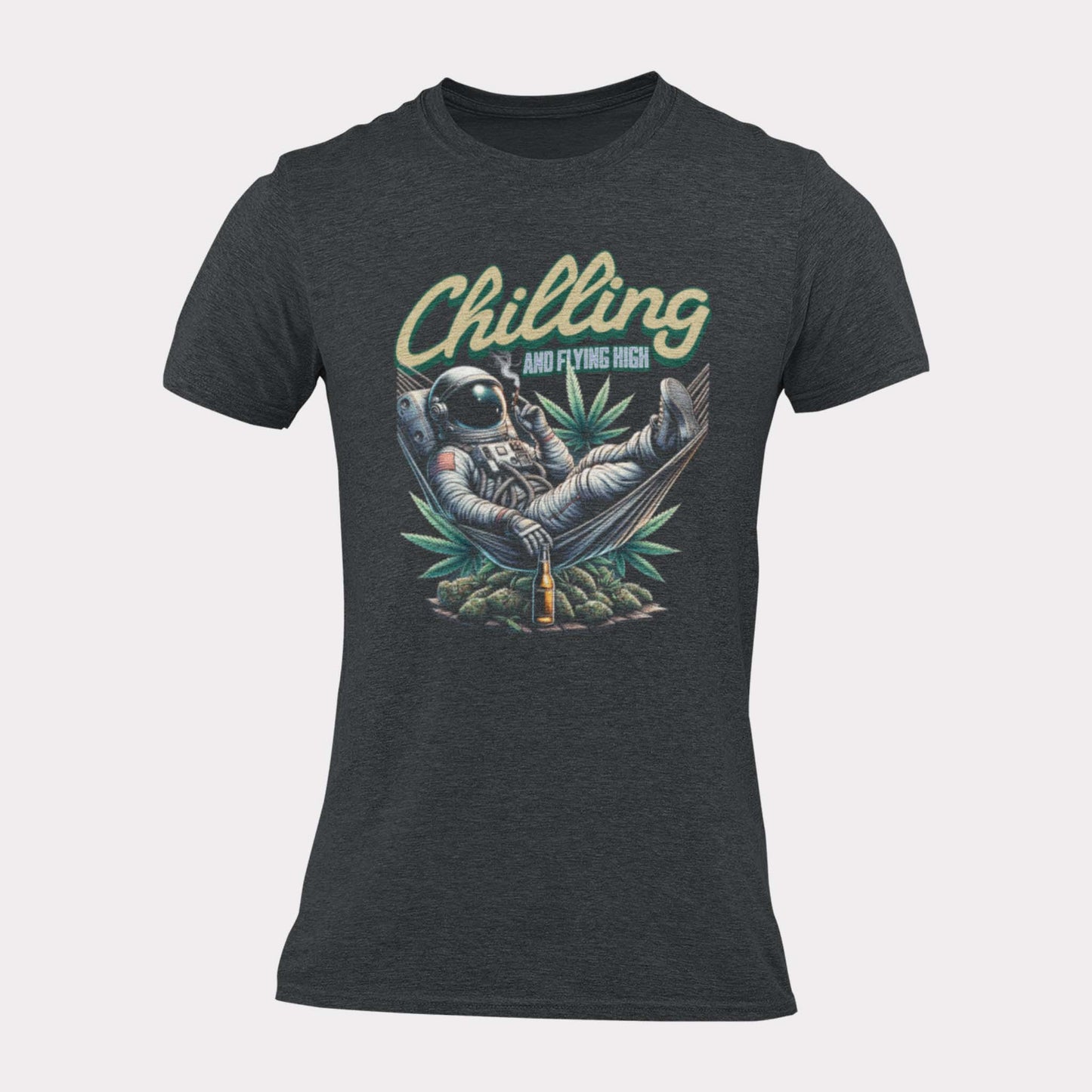 CHILLING AND FLYING HIGH ASTRONAUT WEED - trippy statement shirt - unisex