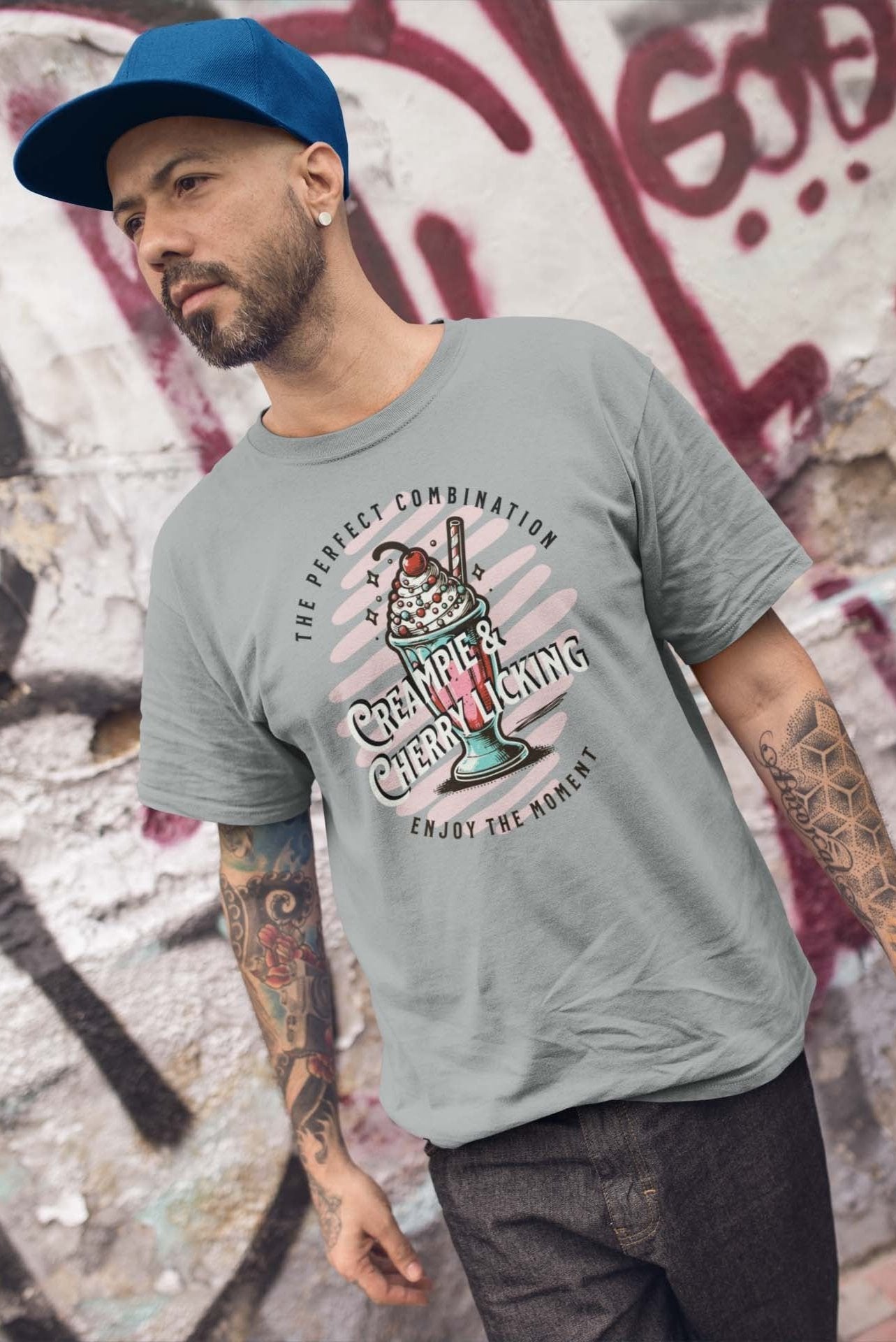 CREAMPIE AND CHERRY LICKING MILKSHAKE - inappropriate statement shirt - unisex