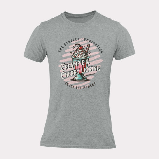 CREAMPIE AND CHERRY LICKING MILKSHAKE - inappropriate statement shirt - unisex