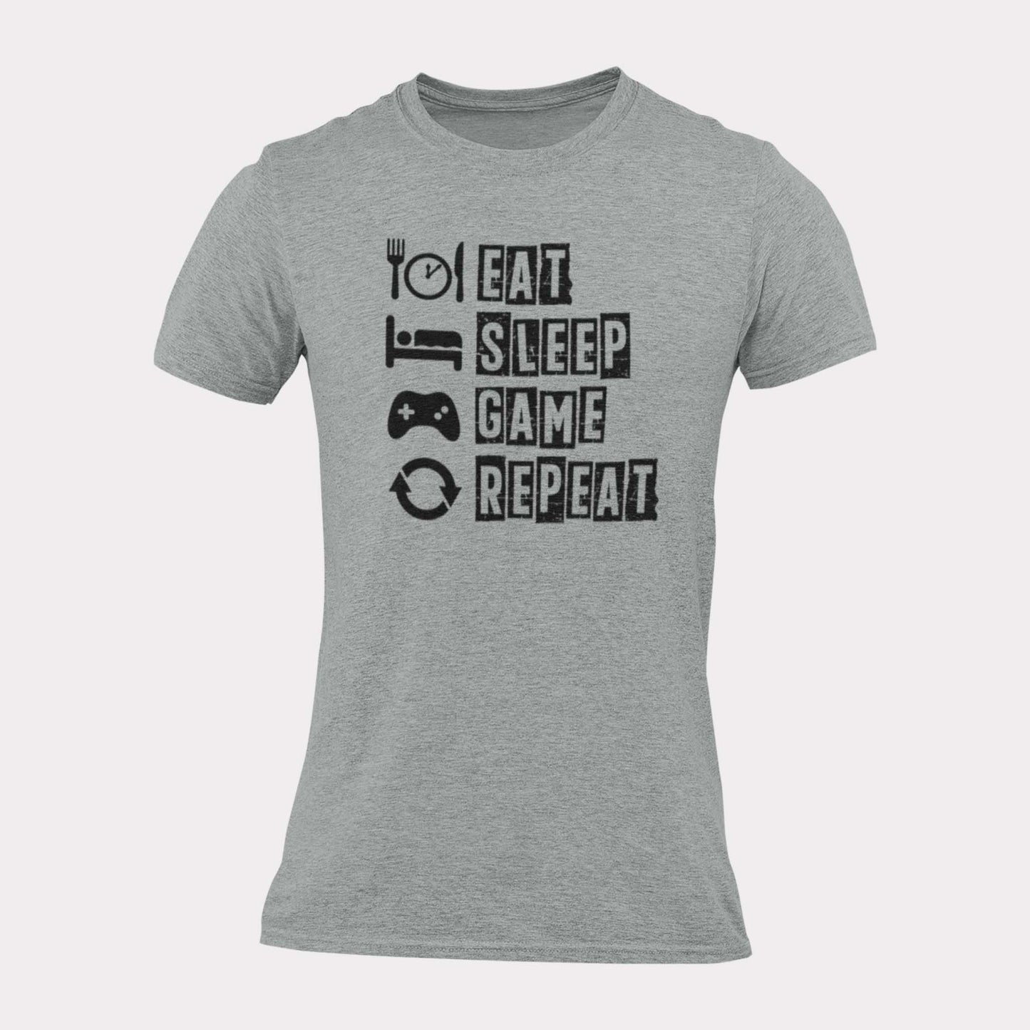 EAT SLEEP GAME REPEAT - funny statement shirt - unisex