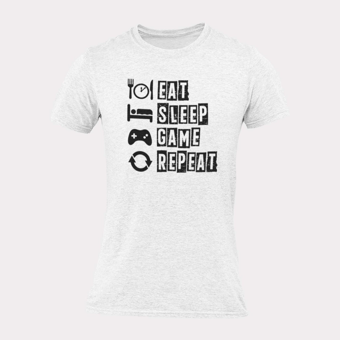 EAT SLEEP GAME REPEAT - funny statement shirt - unisex