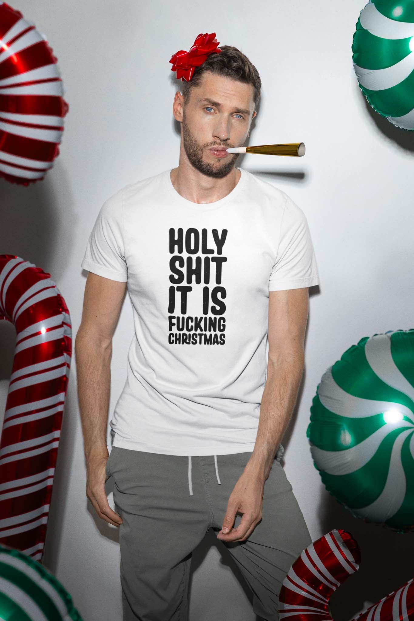 HOLY SHIT IT IS FUCKING CHRISTMAS - inappropriate christmas shirt - unisex