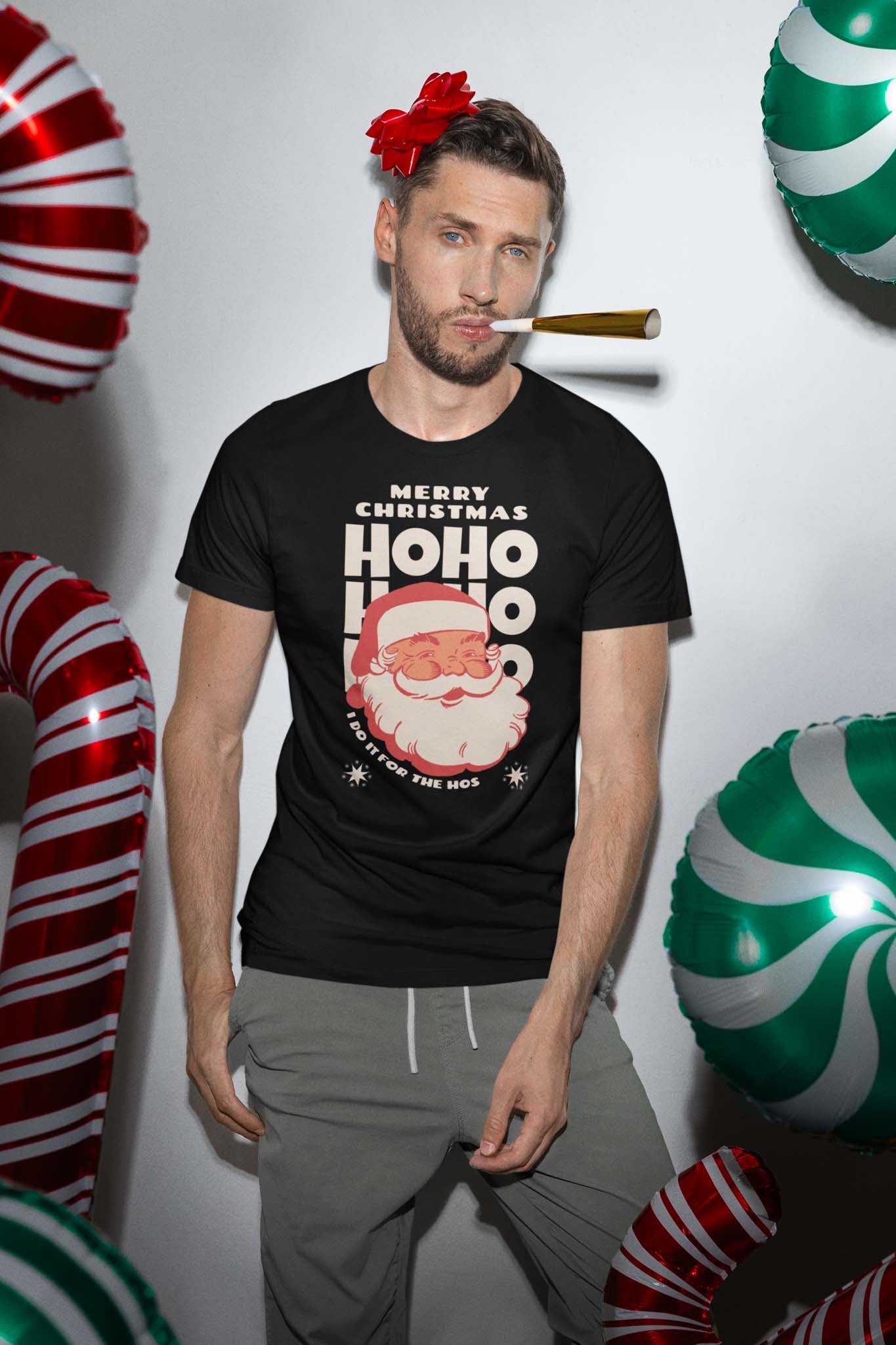 I DO IT FOR THE HOS - inappropriate christmas shirt - unisex