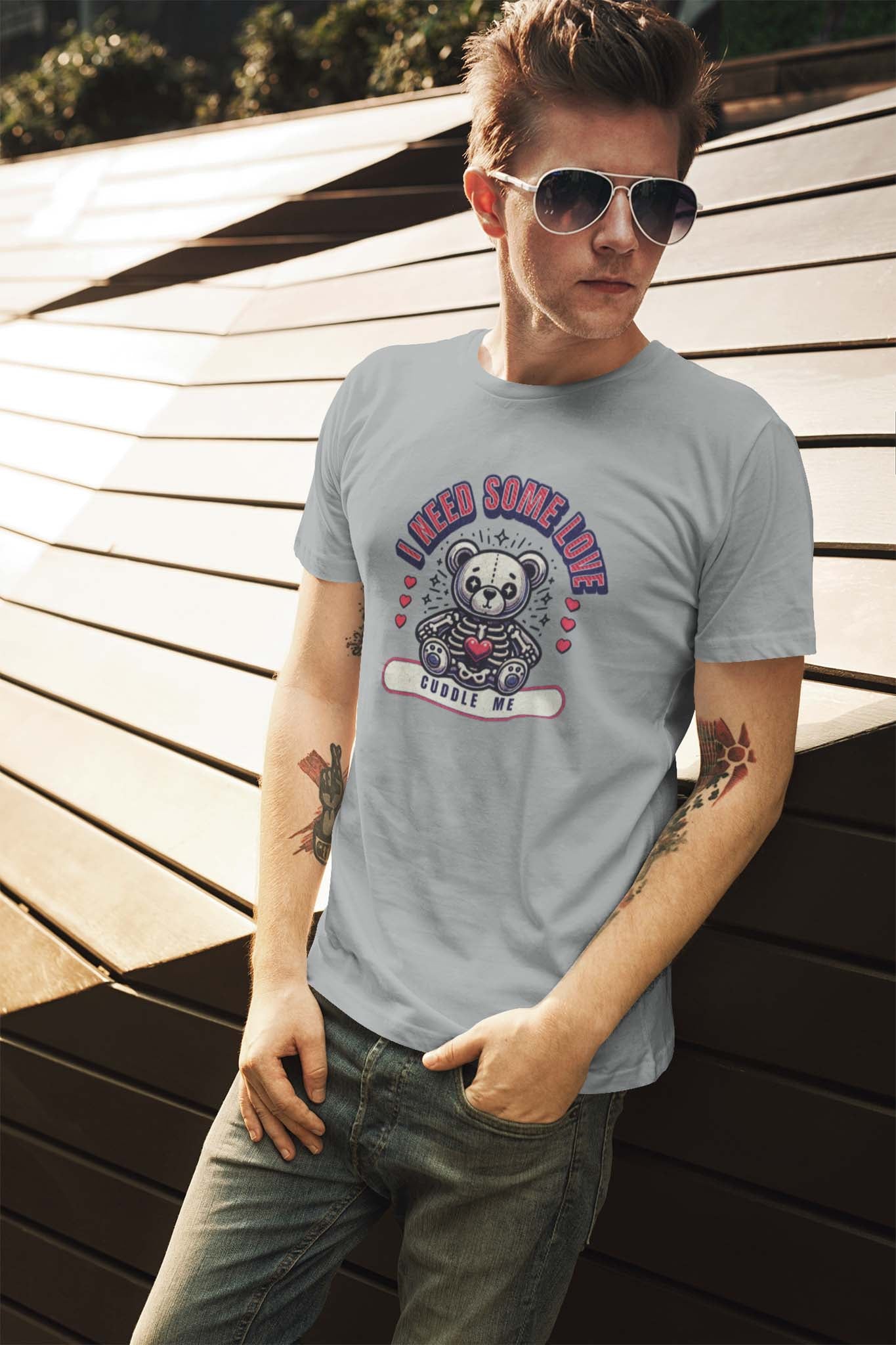 I NEED SOME LOVE SKELETON TEDDY - flirty statement shirt - unisex