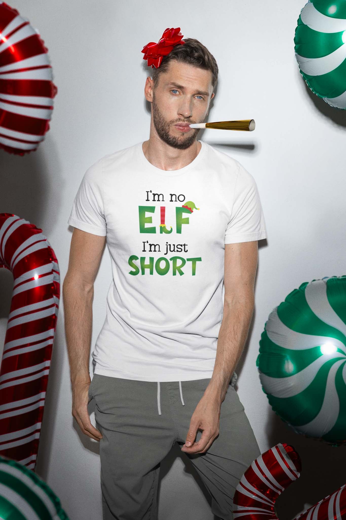 I'M NO ELF I'M JUST SHORT - funny christmas shirt - unisex