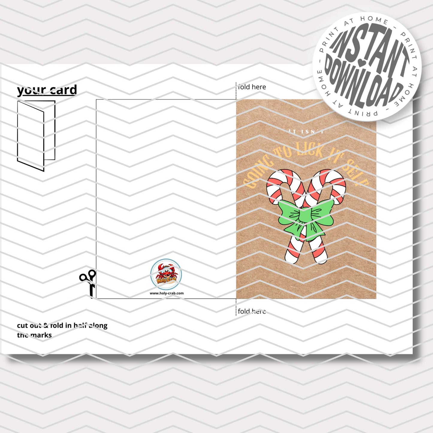 IT ISN'T GOING TO LICK ITSELF - card with envelope - digital download