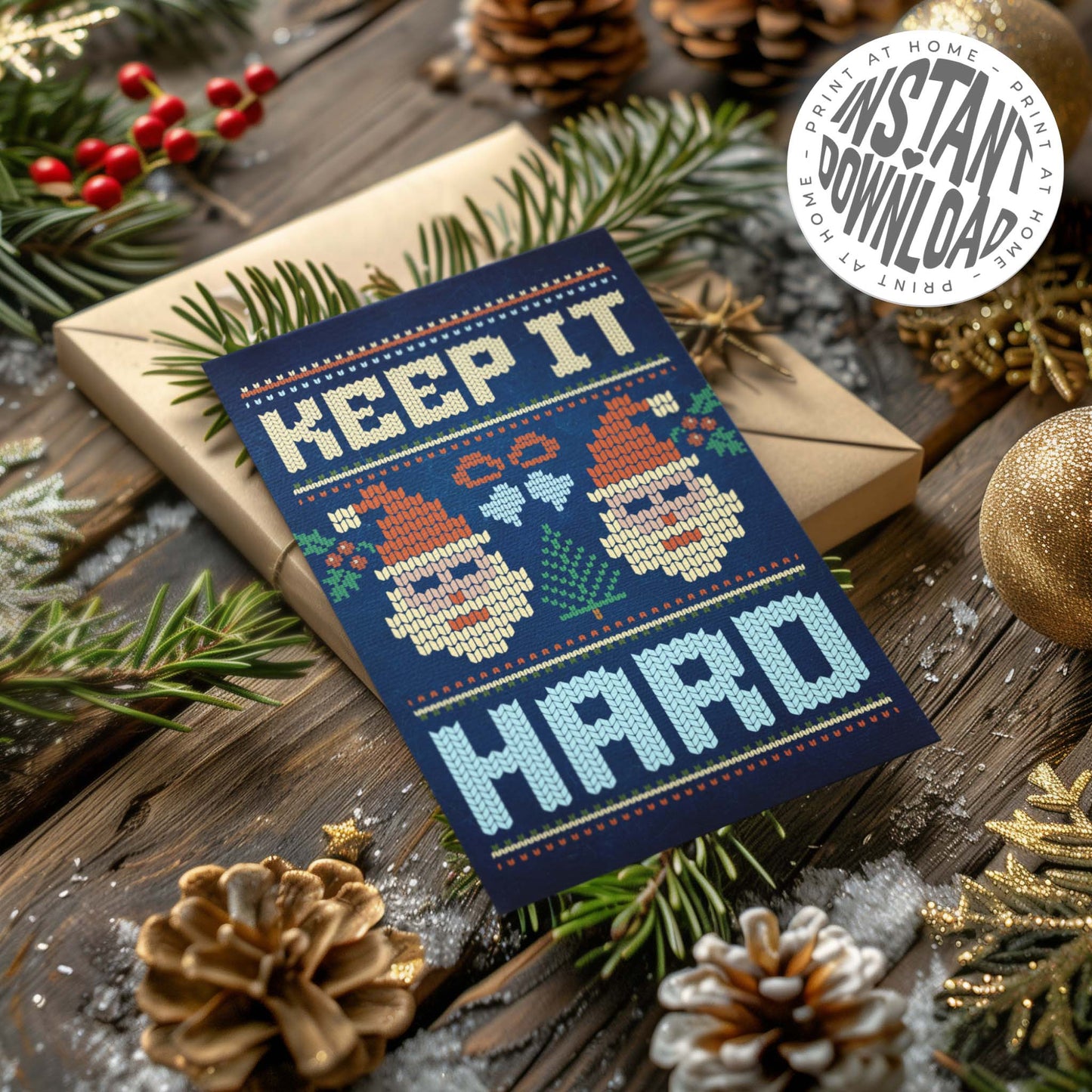 KEEP IT HARD - card with envelope - digital download