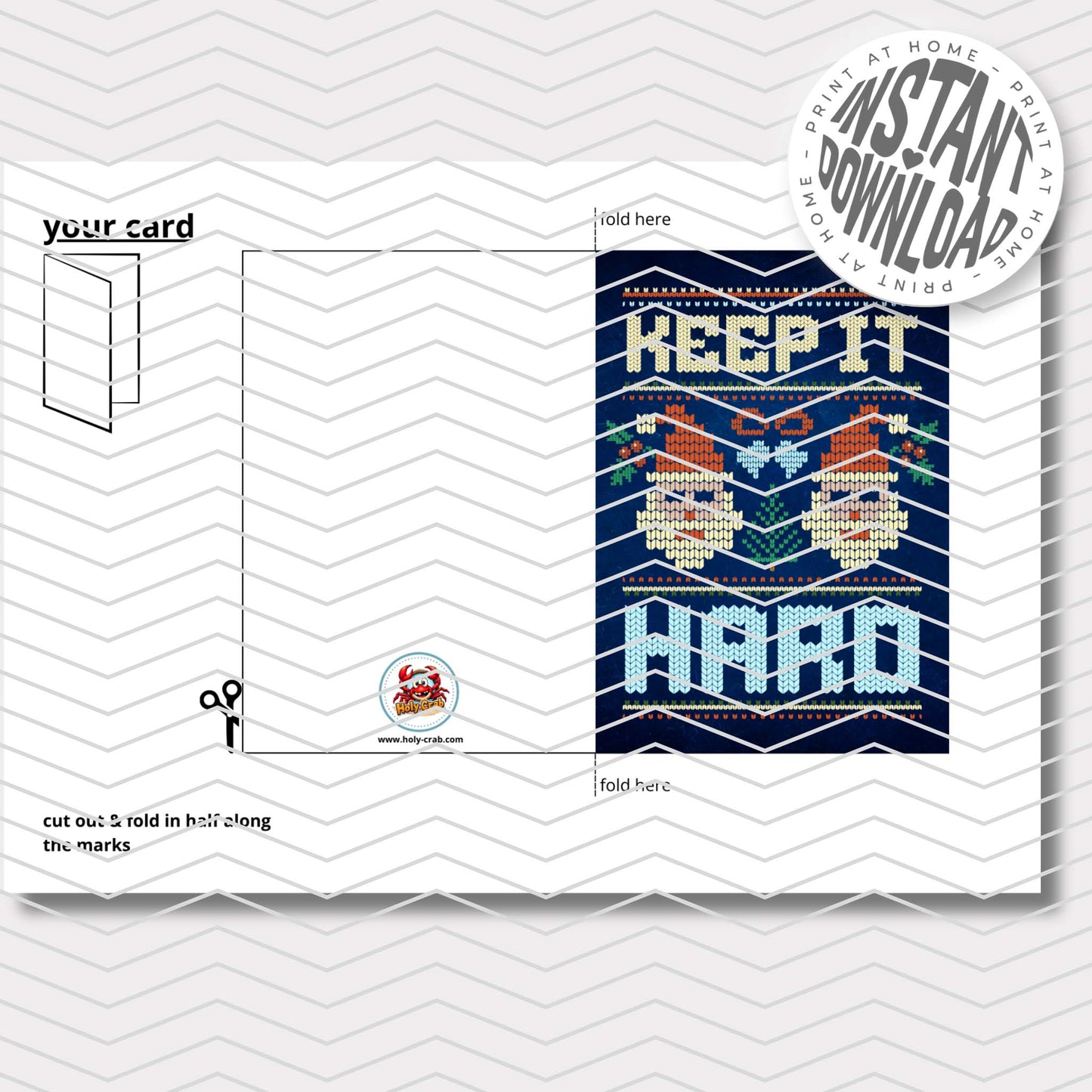 KEEP IT HARD - card with envelope - digital download