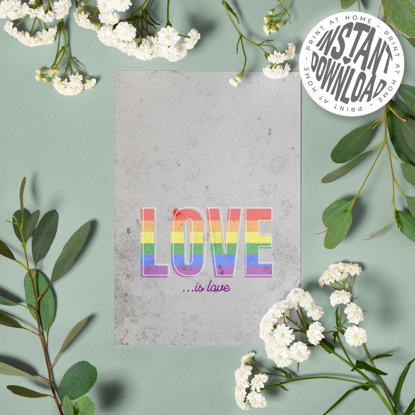 LOVE IS LOVE - card with envelope - digital download