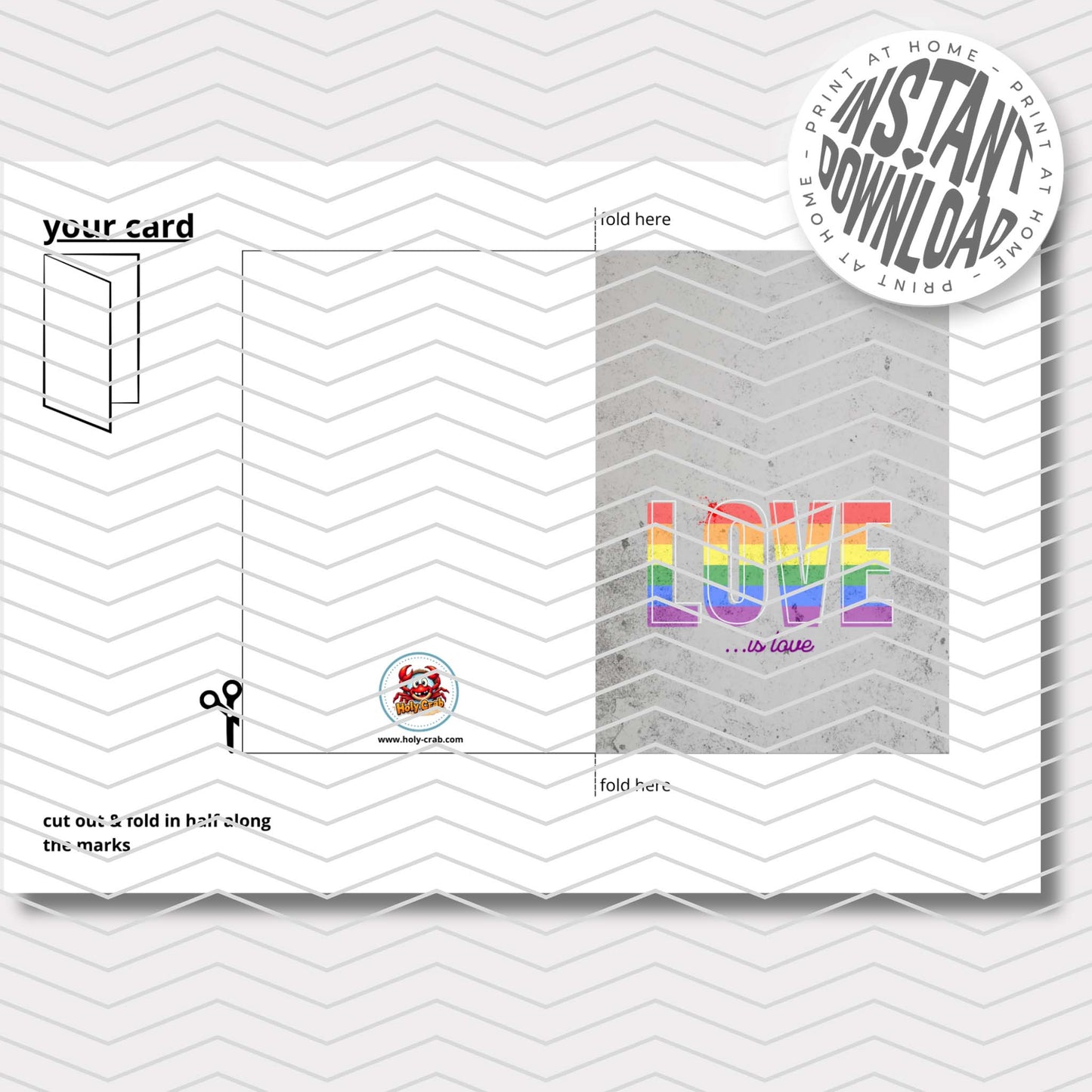 LOVE IS LOVE - card with envelope - digital download