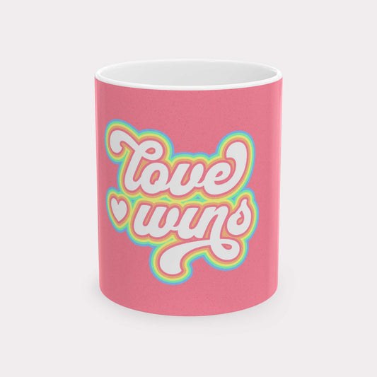 LOVE WINS - pride statement coffee/tea mug