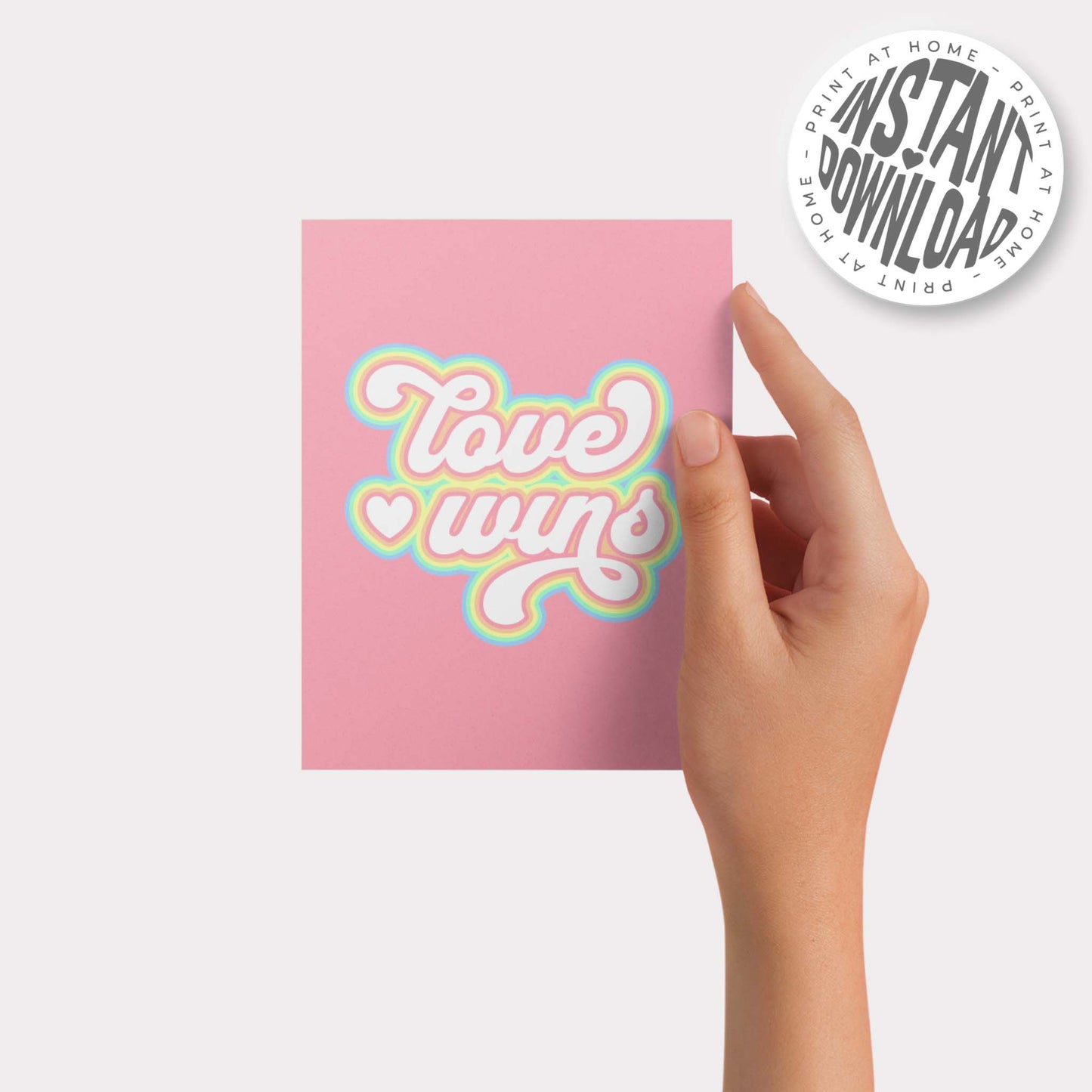 LOVE WINS - card with envelope - digital download