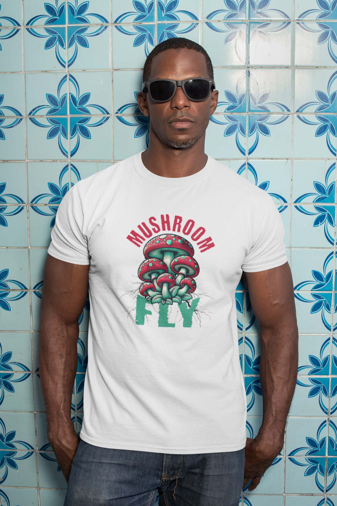 MUSHROOM FLY - trippy statement shirt - unisex