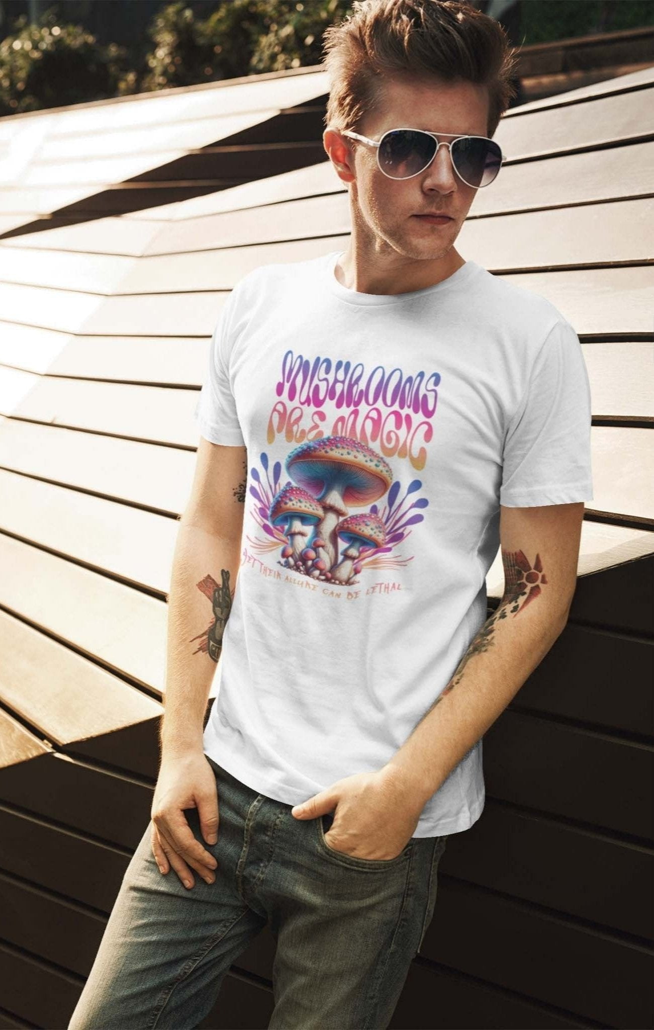 MUSHROOMS ARE MAGIC - trippy statement shirt - unisex