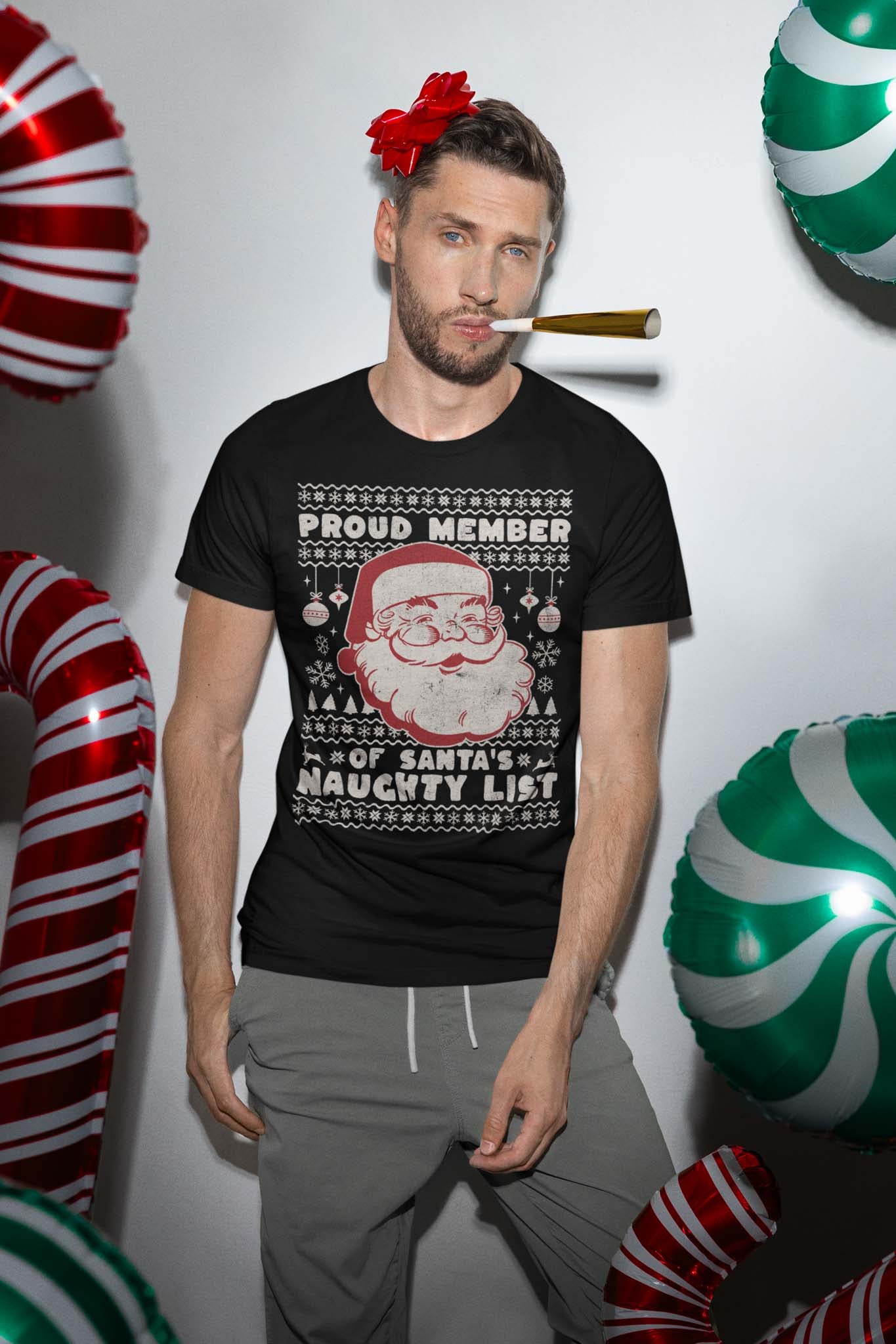 PROUD MEMBER OF SANTAS NAUGHTY LIST - inappropriate christmas shirt - unisex