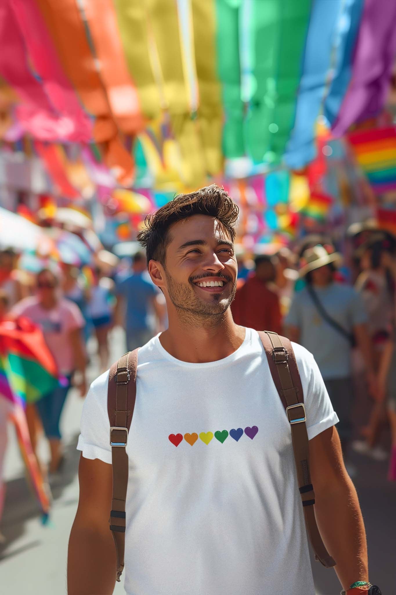 RAINBOW HEARTS - pride statement shirt - unisex