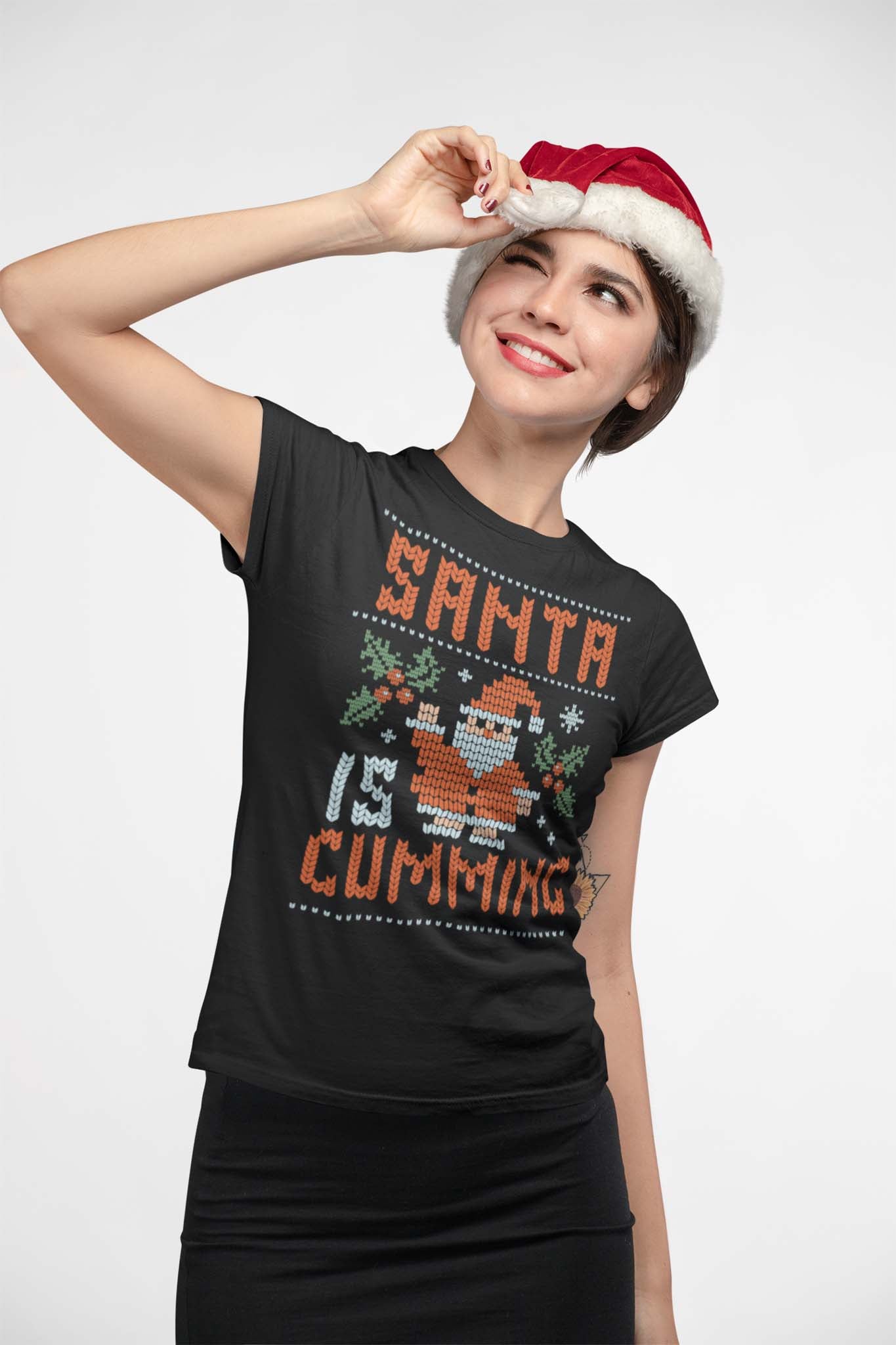 SANTA IS CUMMING - inappropriate christmas shirt - unisex