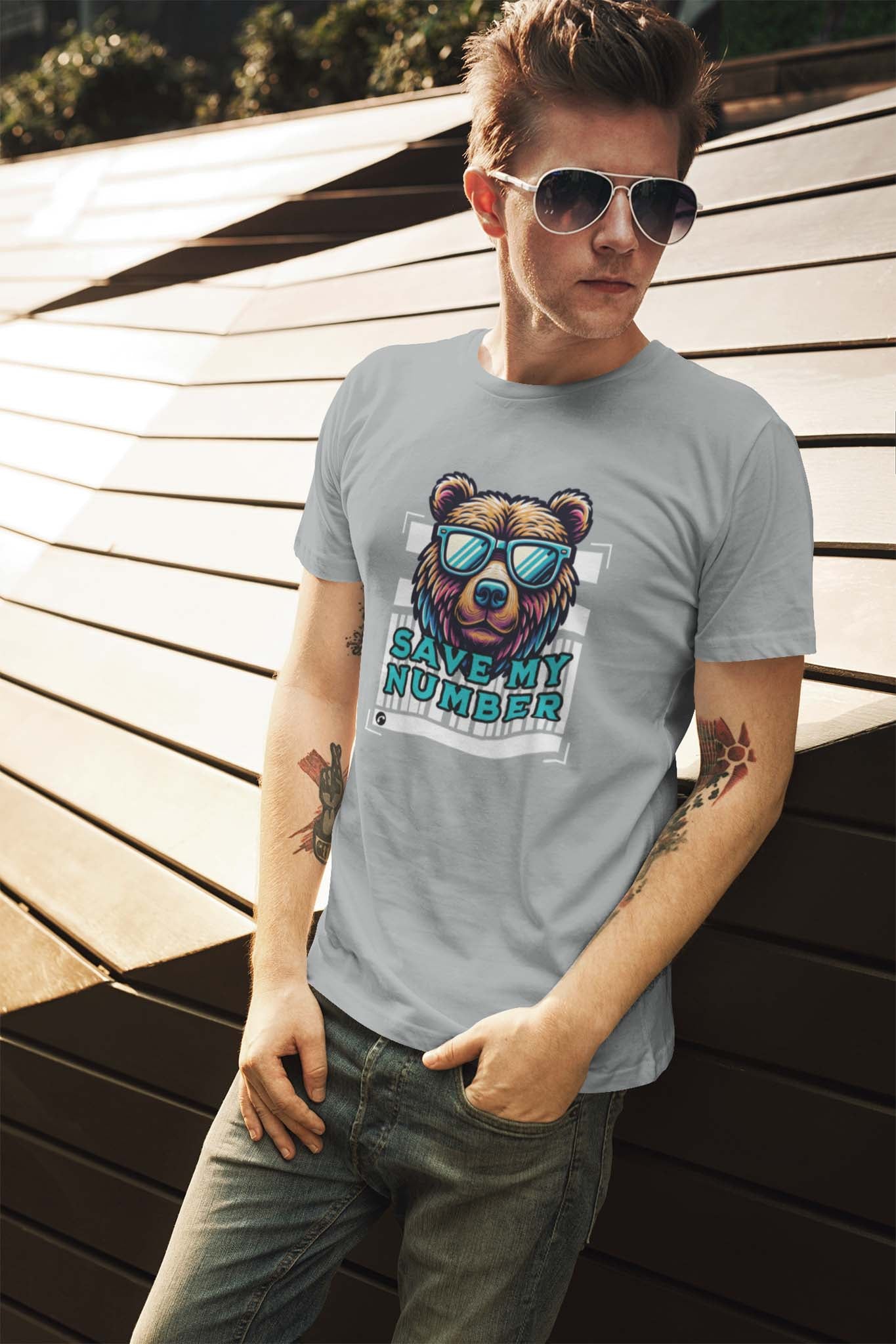 SAVE MY NUMBER BEAR - flirty statement shirt - unisex