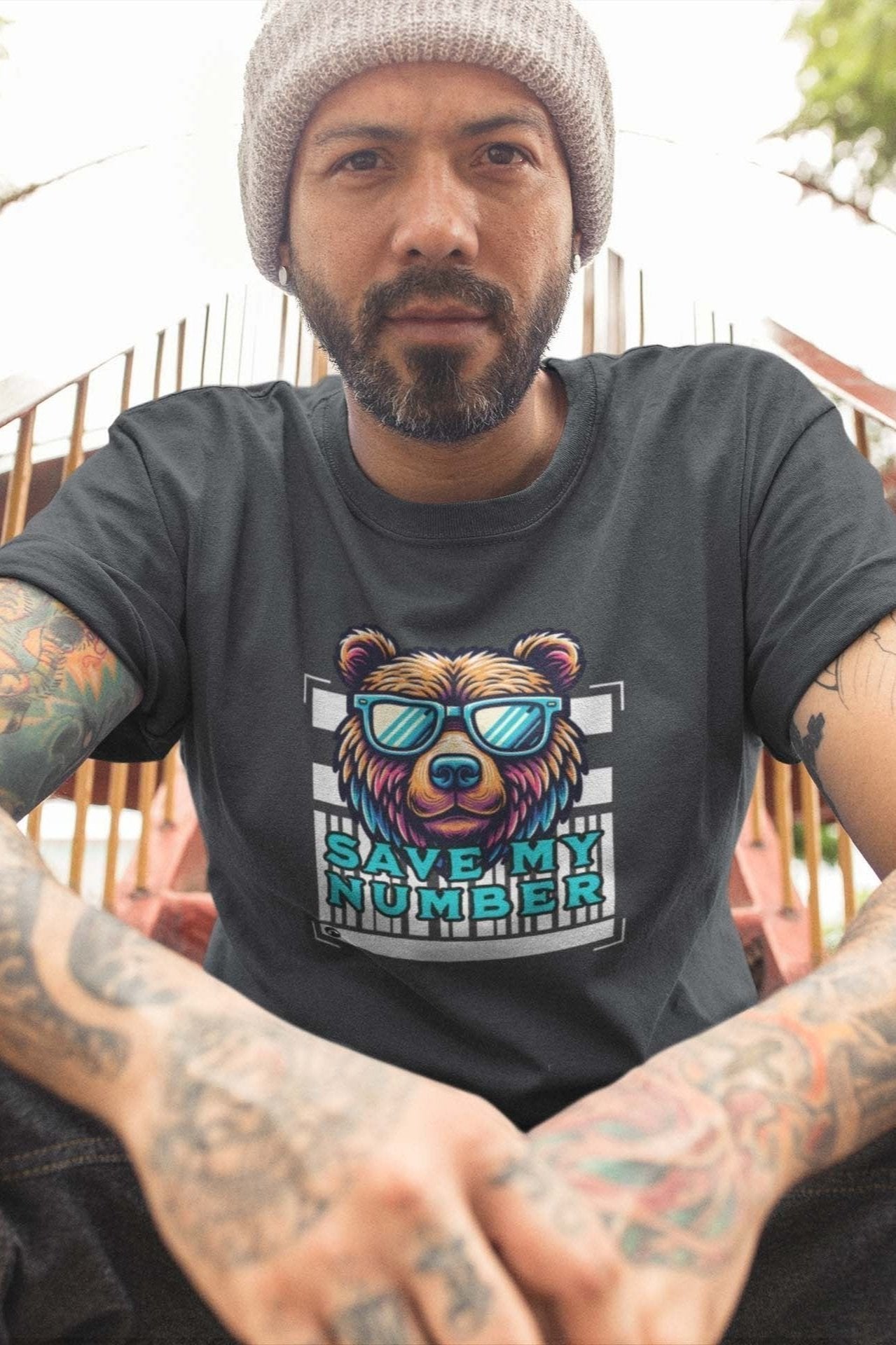 SAVE MY NUMBER BEAR - flirty statement shirt - unisex