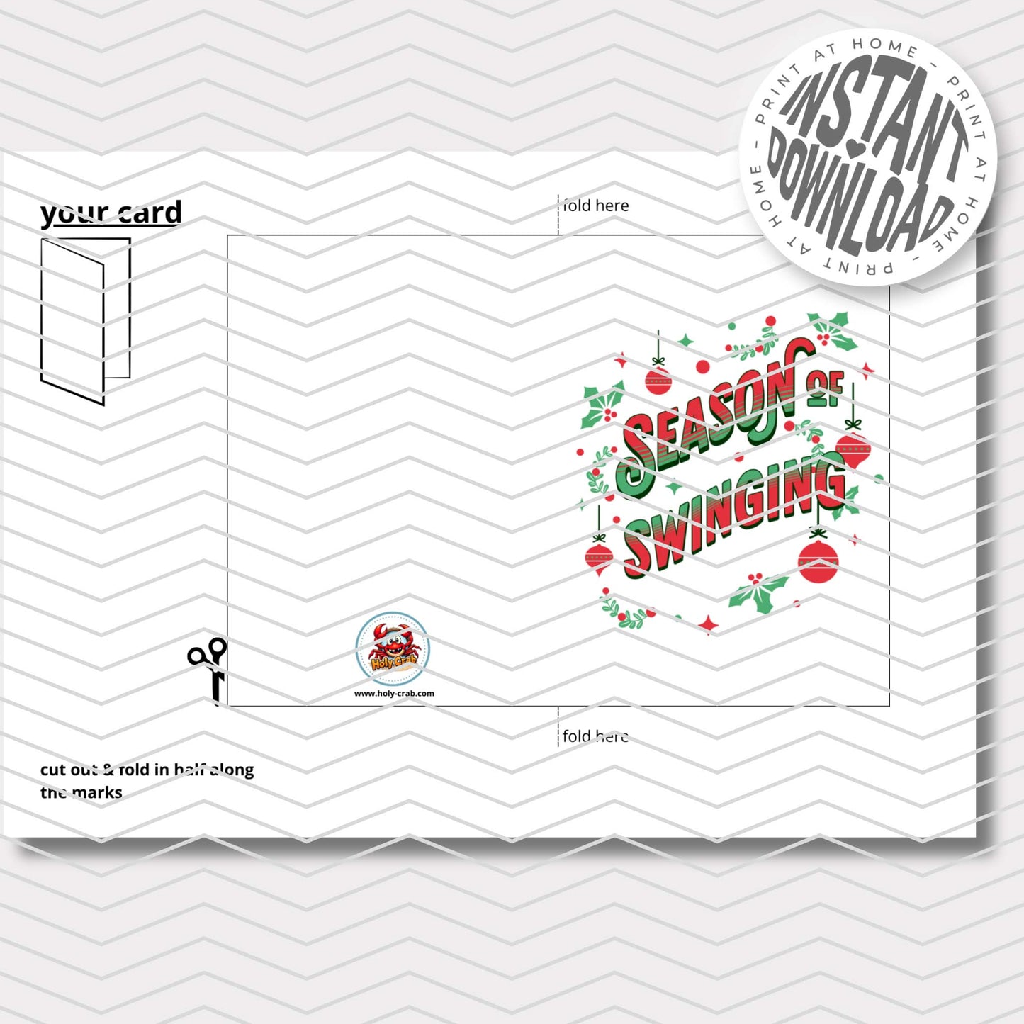 SEASON OF SWINGING - card with envelope - digital download