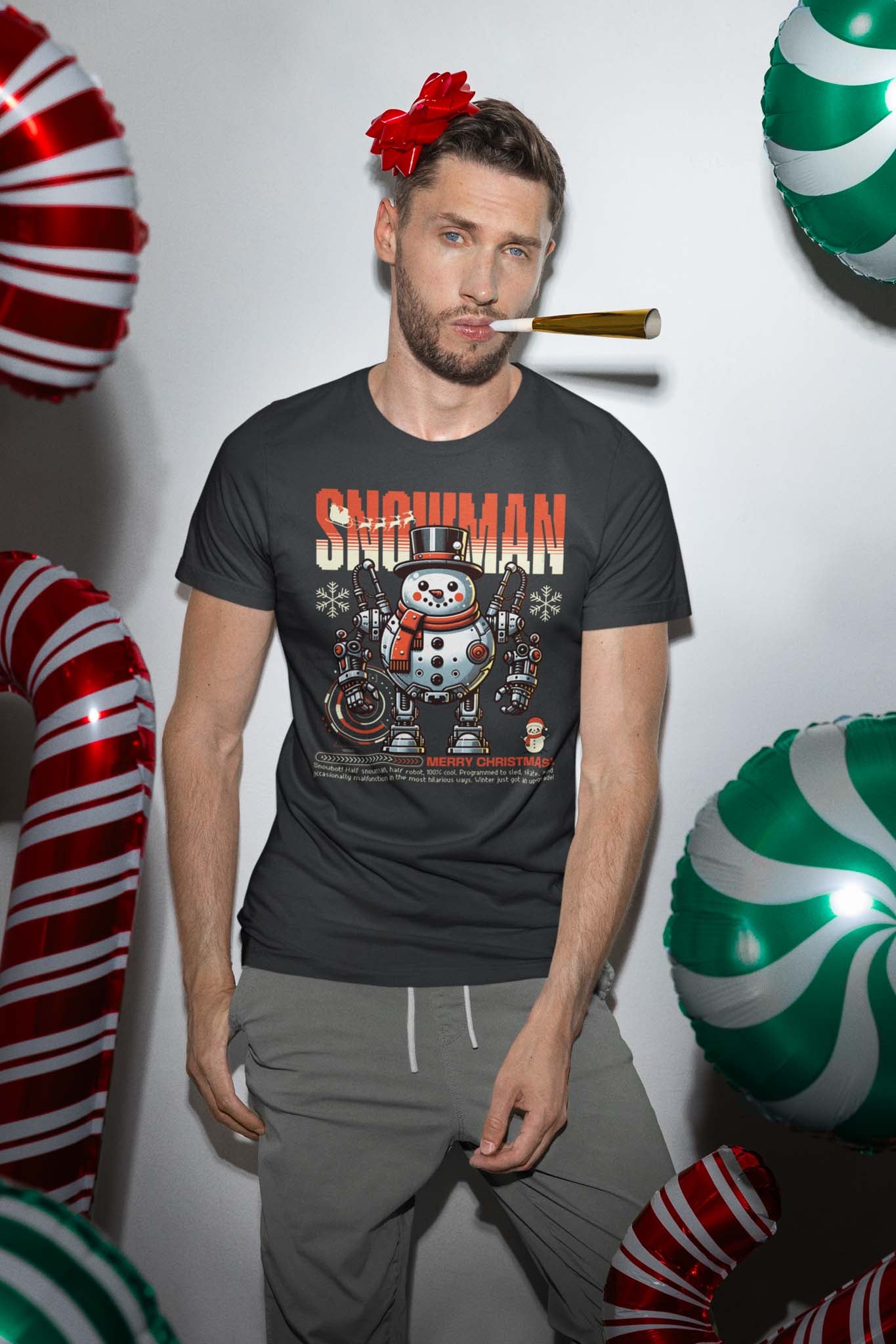 SNOWMAN ROBOT X-MAS MERRY CHRISTMAS - edgy christmas shirt - unisex