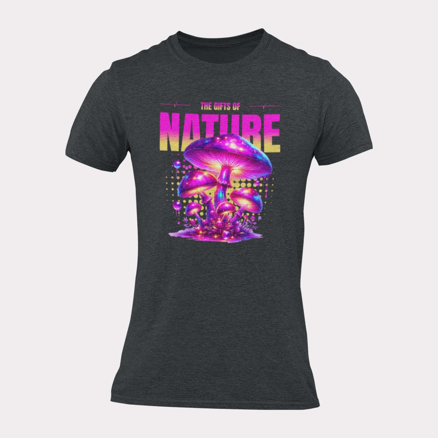 THE GIFTS OF NATURE NEON MUSHROOM - trippy statement shirt - unisex