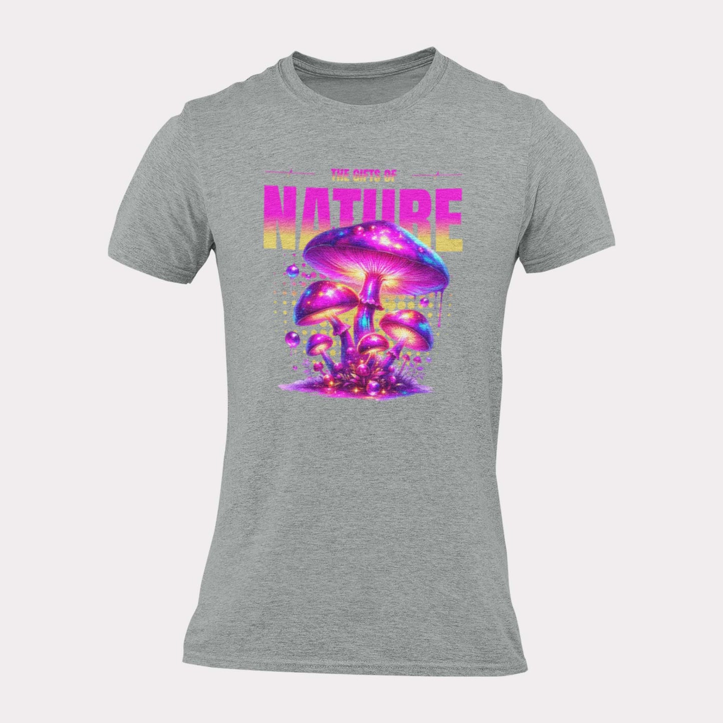 THE GIFTS OF NATURE NEON MUSHROOM - trippy statement shirt - unisex