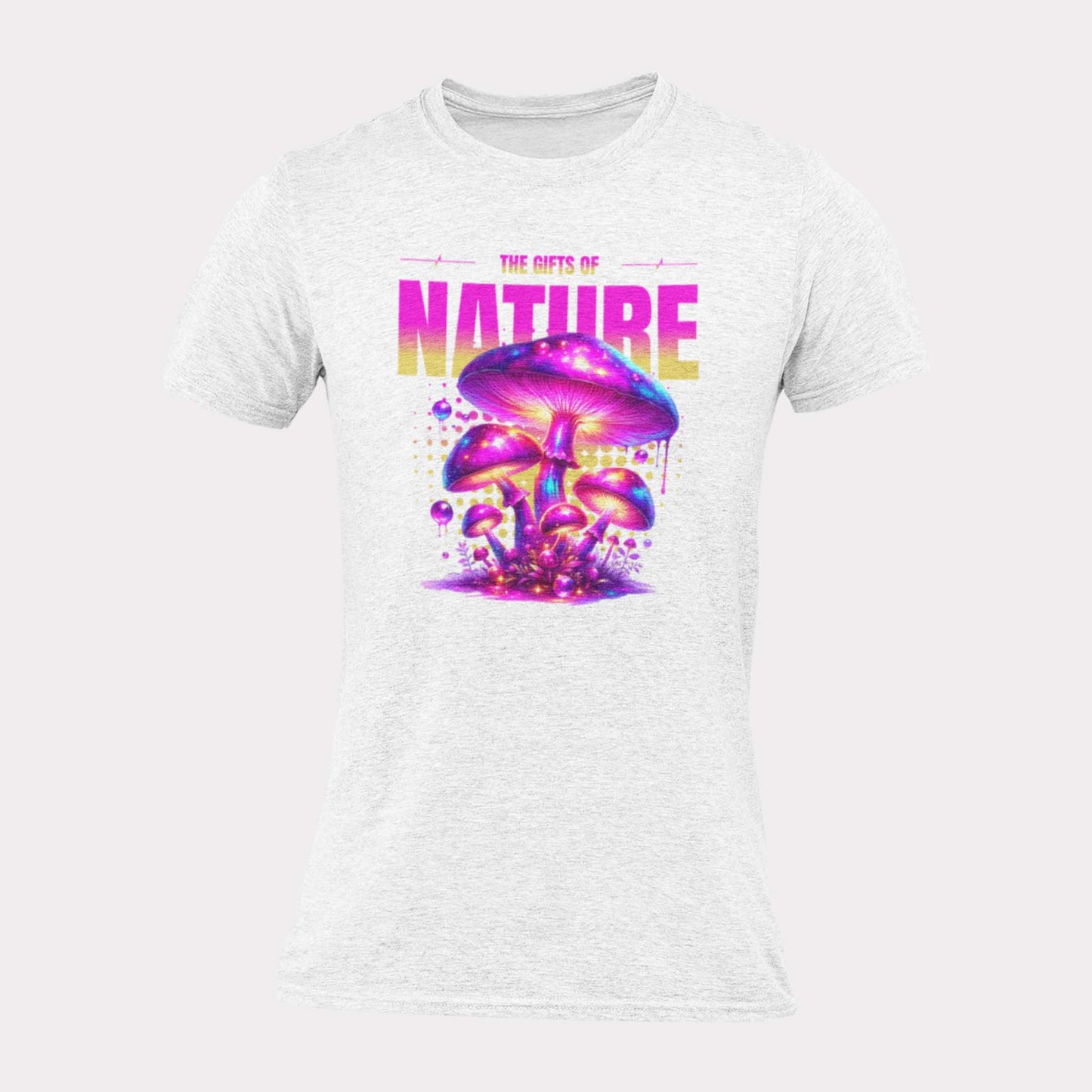 THE GIFTS OF NATURE NEON MUSHROOM - trippy statement shirt - unisex