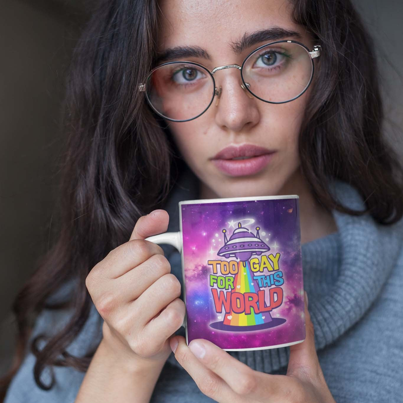 TOO GAY FOR THIS WORLD - pride statement coffee/tea mug