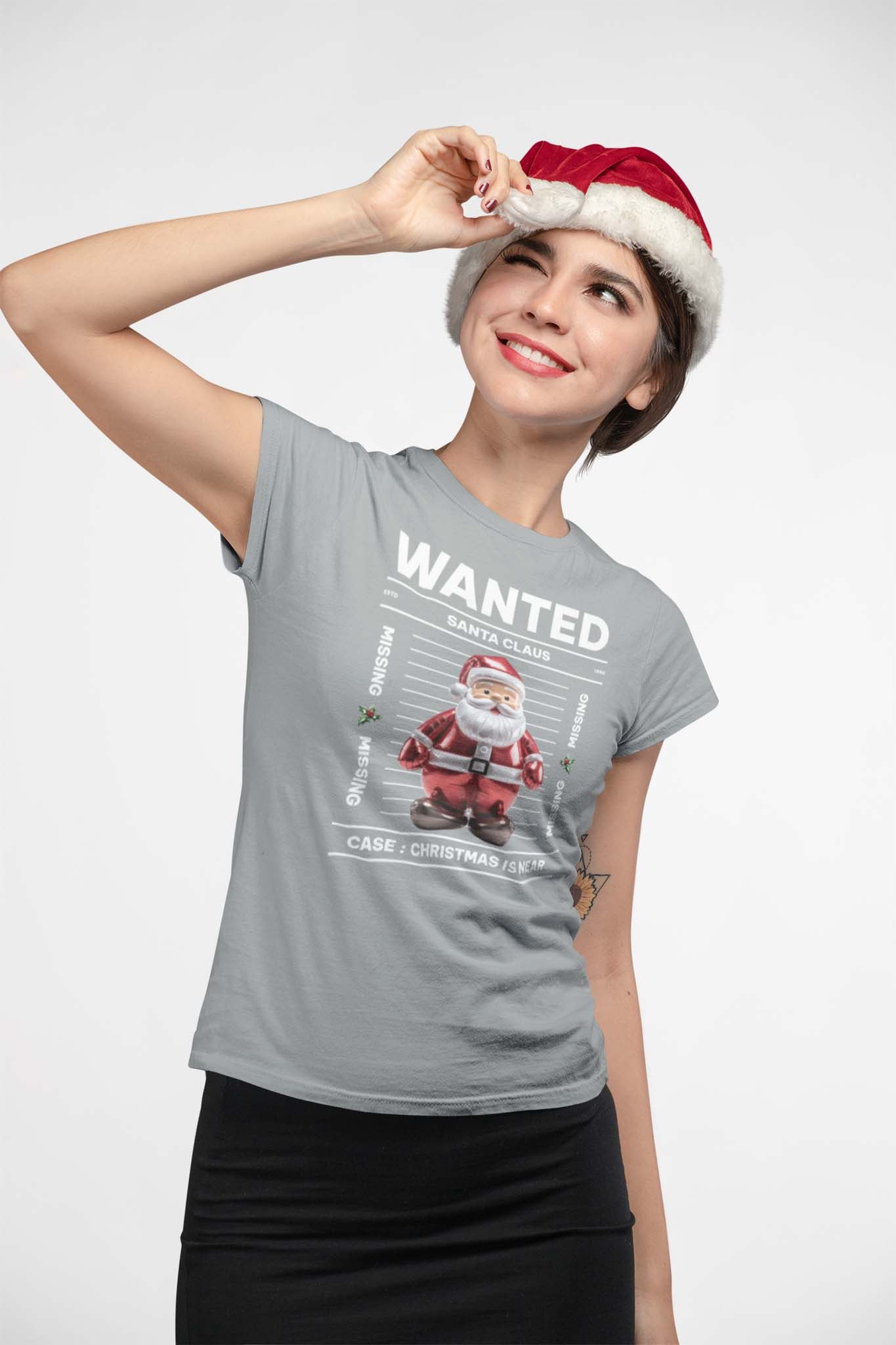 WANTED SANTA CLAUS - funny christmas shirt - unisex