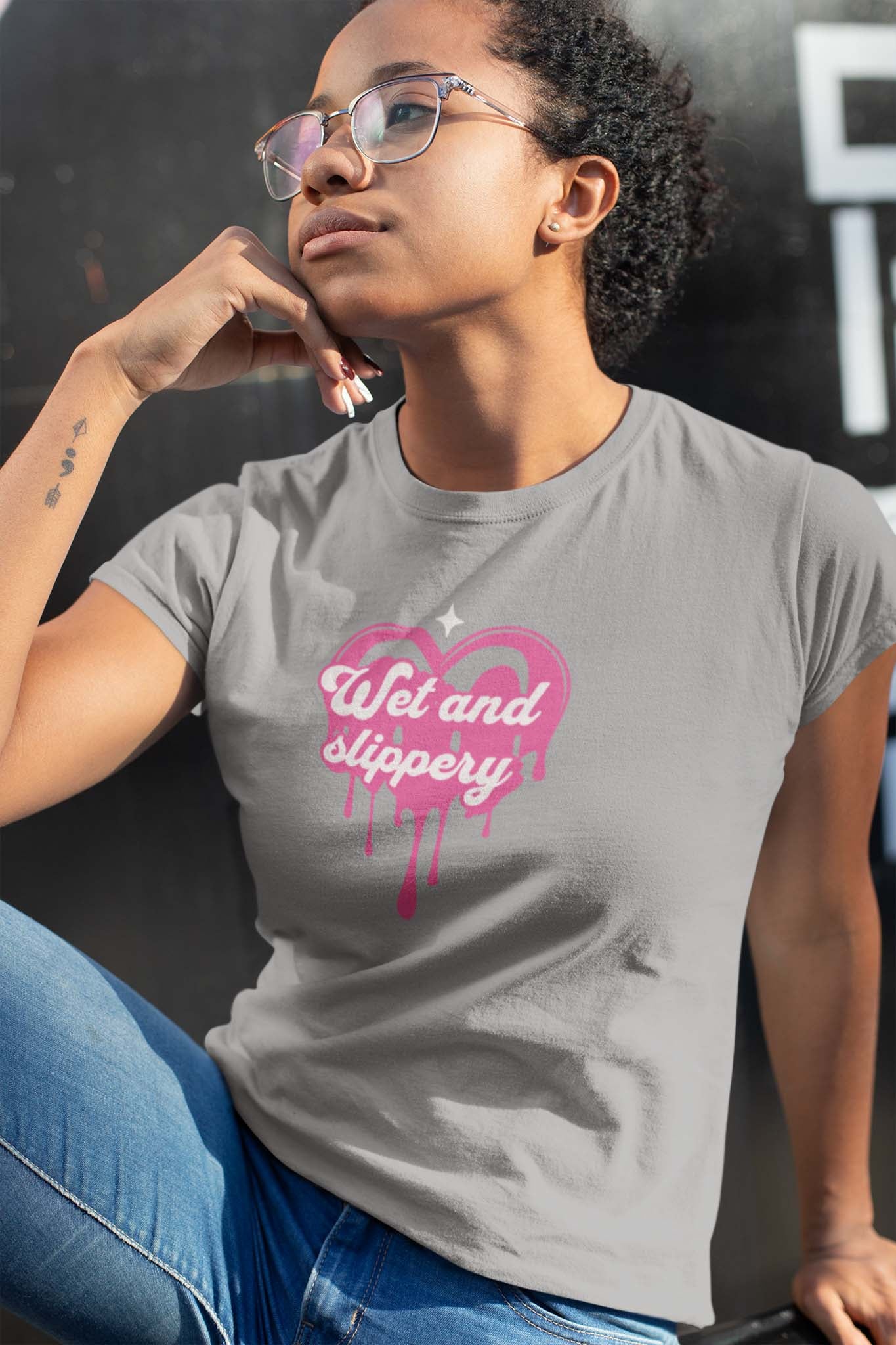 WET AND SLIPPERY - inappropriate statement shirt - unisex