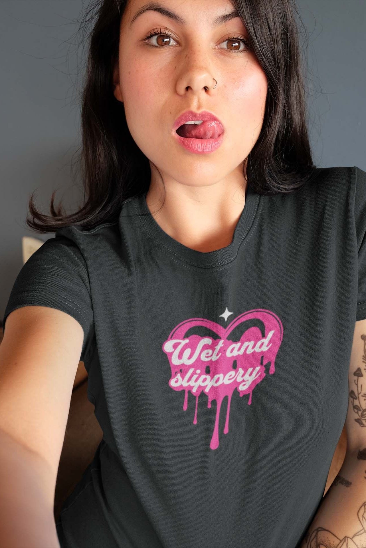 WET AND SLIPPERY - inappropriate statement shirt - unisex