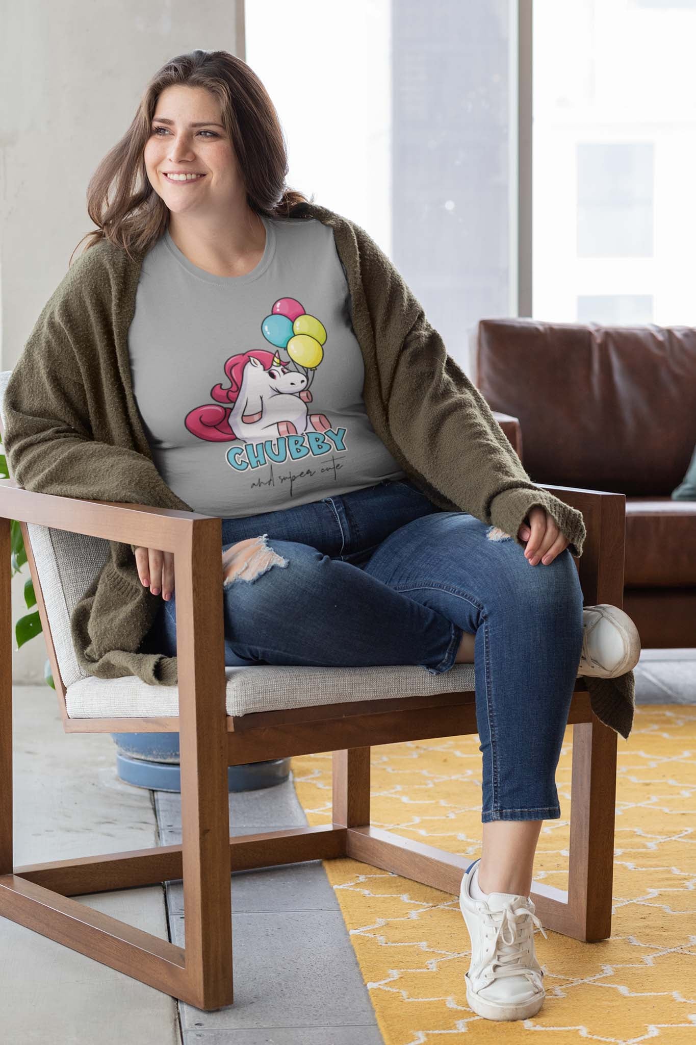 CHUBBY AND SUPER CUTE UNICORN - funny statement shirt - unisex