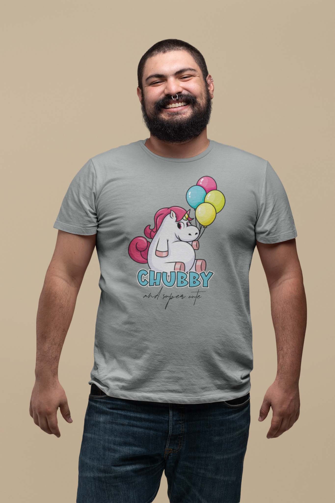 CHUBBY AND SUPER CUTE UNICORN - funny statement shirt - unisex