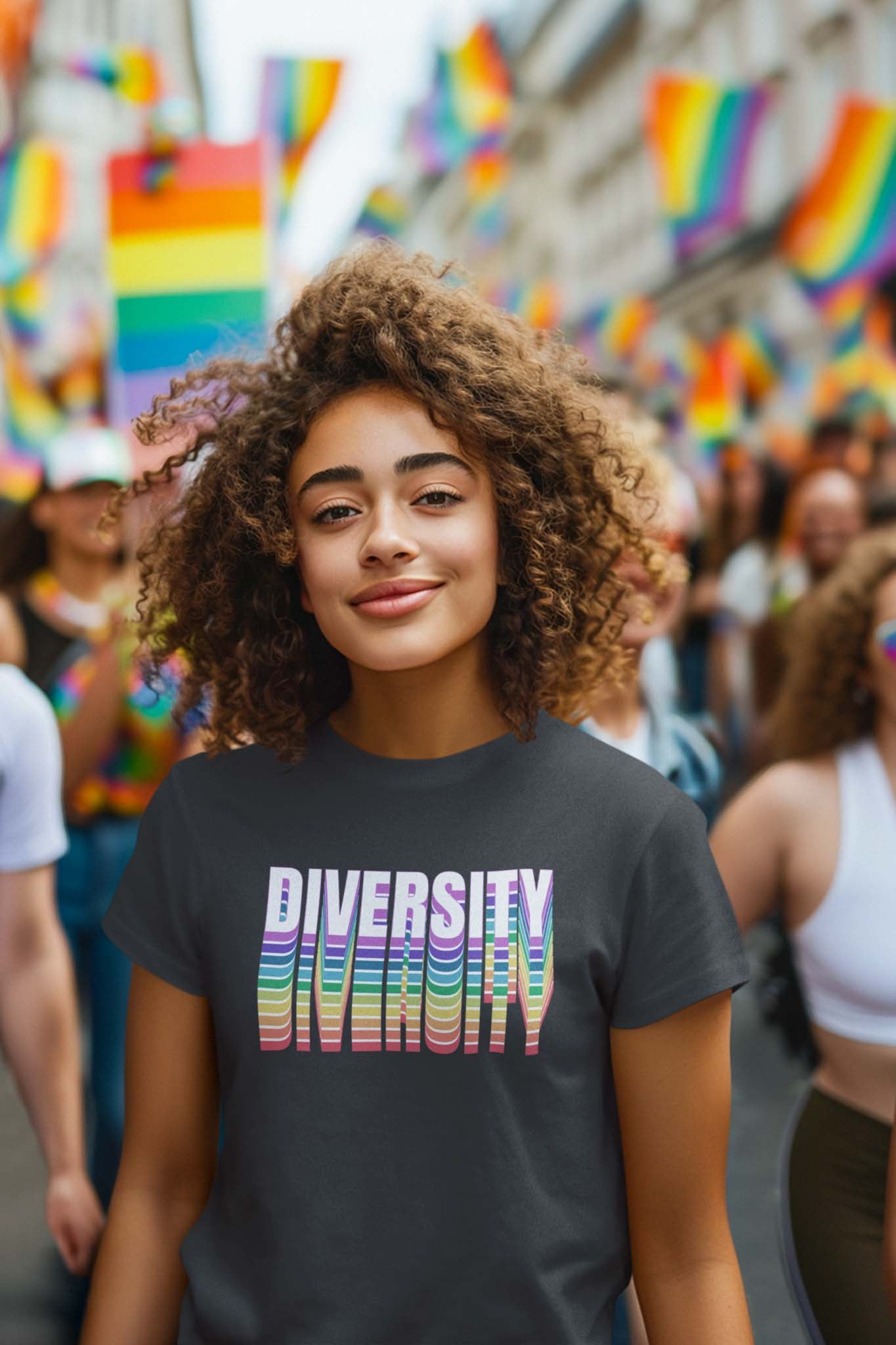 DIVERSITY RETRO RAINBOW - pride statement shirt - unisex