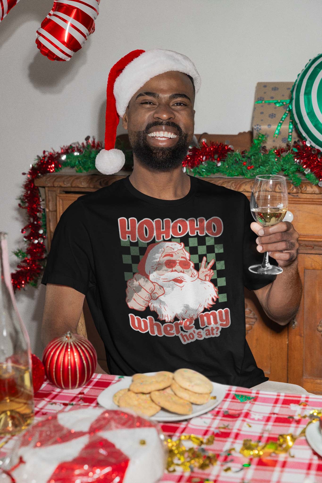 HO HO HO WHERE'S MY HO'S AT - inappropriate christmas shirt - unisex