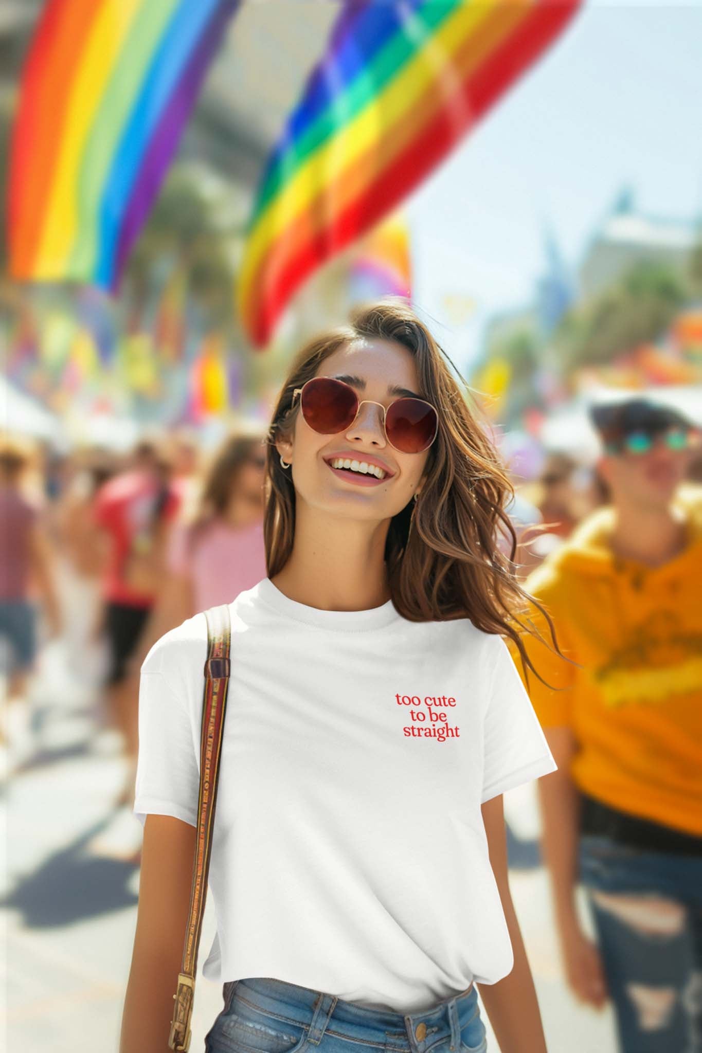 TOO CUTE TO BE STRAIGHT - pride statement shirt - unisex