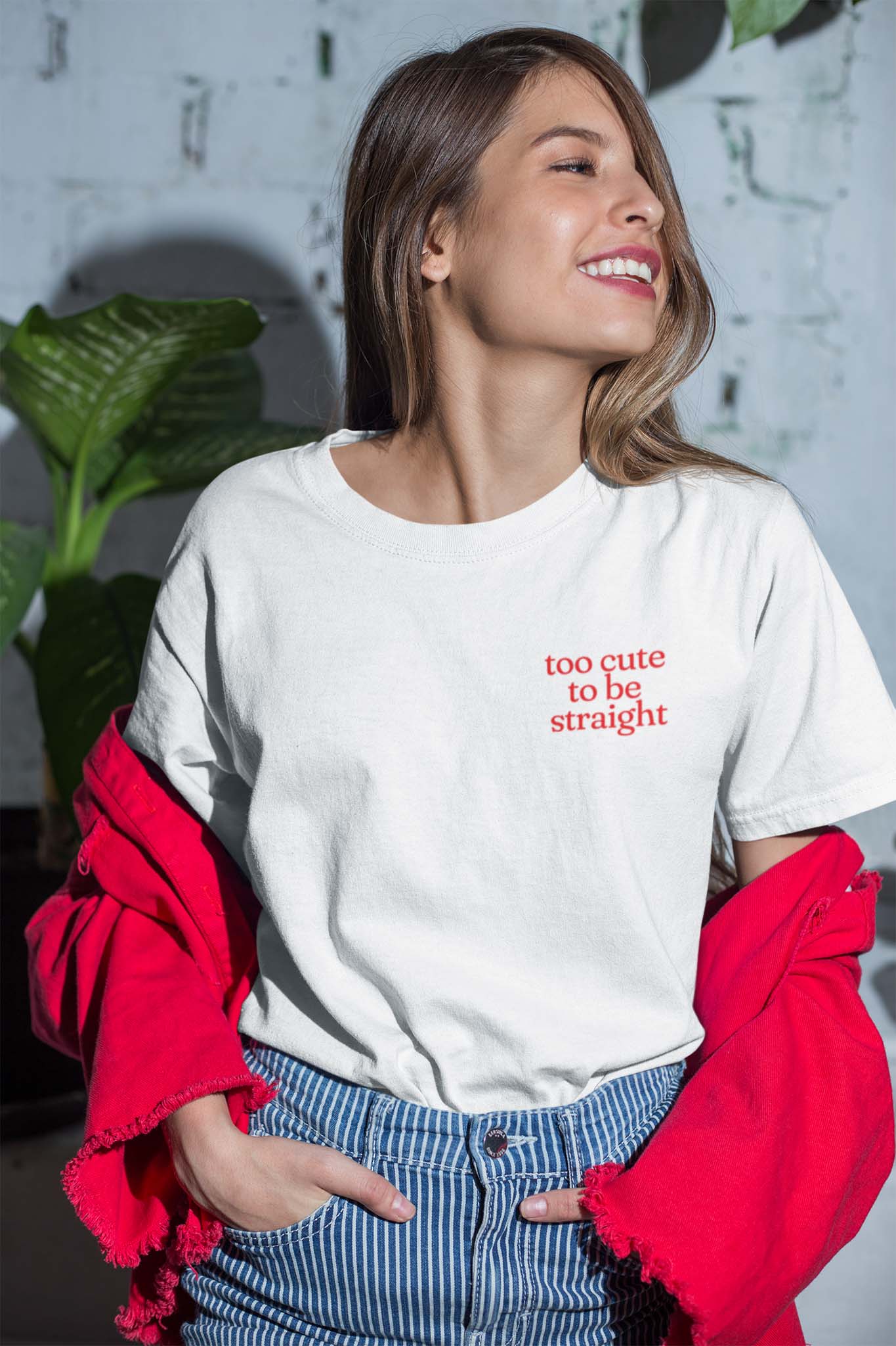 TOO CUTE TO BE STRAIGHT - pride statement shirt - unisex